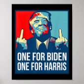Donald Trump Middle Finger Biden Harris America Re Poster (Voorkant)