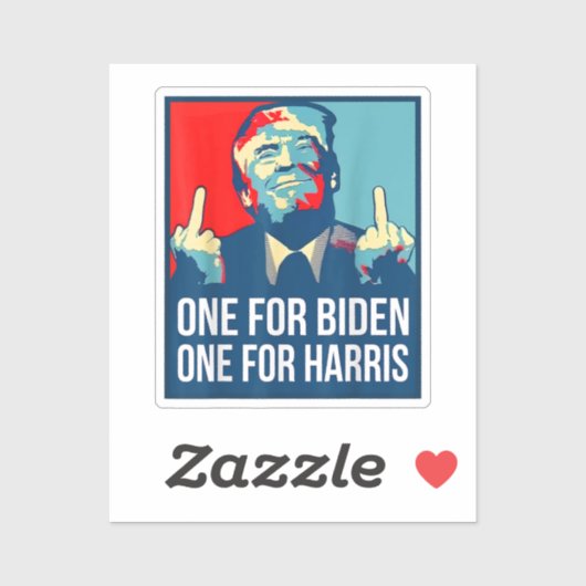 Donald Trump Middle Finger Biden Harris America Re Sticker (Vel)