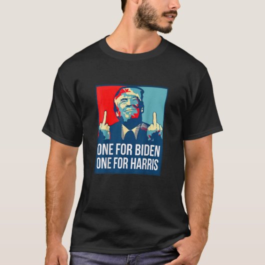 Donald Trump Middle Finger Biden Harris America Re T-shirt (Voorkant)
