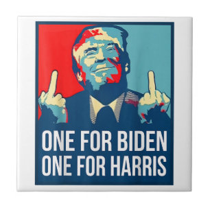 Donald Trump Middle Finger Biden Harris America Re Tegeltje