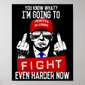 Donald Trump Middle Finger Flipping Off Pro Republ Poster (Voorkant)