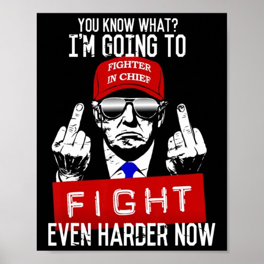 Donald Trump Middle Finger Flipping Off Pro Republ Poster (Voorkant)