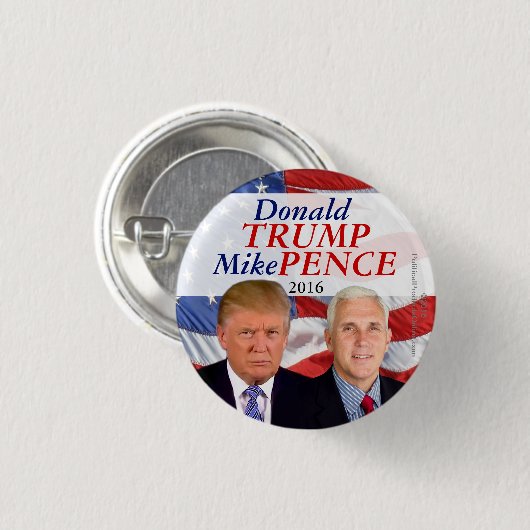Donald Trump Mike Pence 2016 Foto Button (Voorkant /achterkant)