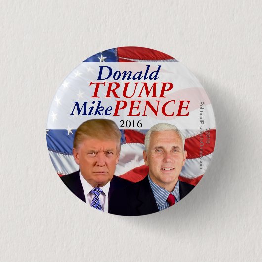 Donald Trump Mike Pence 2016 Foto Button (Voorkant)