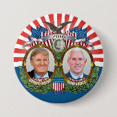 Donald Trump & Mike Pence Jugate Foto Red Blue Ronde Button 7,6 Cm (Voorkant)