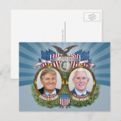 Donald Trump & Mike Pence Jugate Photo Blue Design Briefkaart (Voorkant / Achterkant)