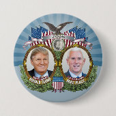 Donald Trump & Mike Pence Jugate Photo Blue Design Ronde Button 7,6 Cm (Voorkant)
