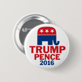 Donald Trump & Mike Pence Republican Elephant Ronde Button 5,7 Cm (Voorkant /achterkant)