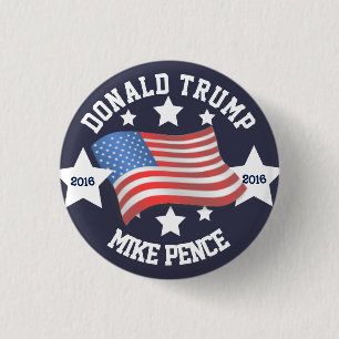 Donald Trump/Mike Pence Ronde Button 3,2 Cm