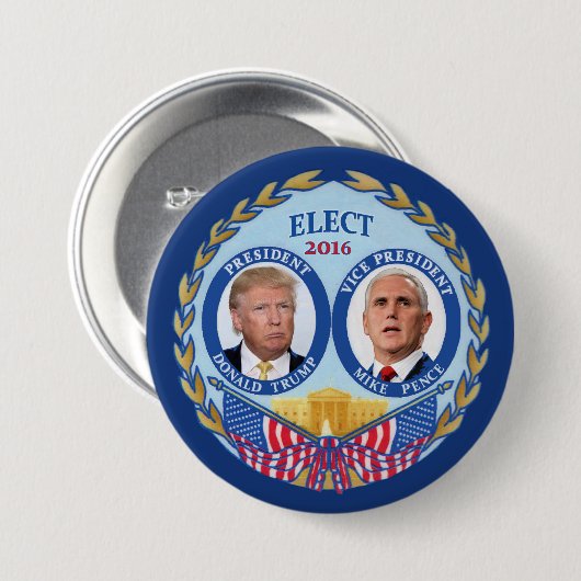 Donald Trump & Mike Pence Ronde Button 7,6 Cm (Voorkant /achterkant)