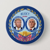 Donald Trump & Mike Pence Ronde Button 7,6 Cm (Voorkant)