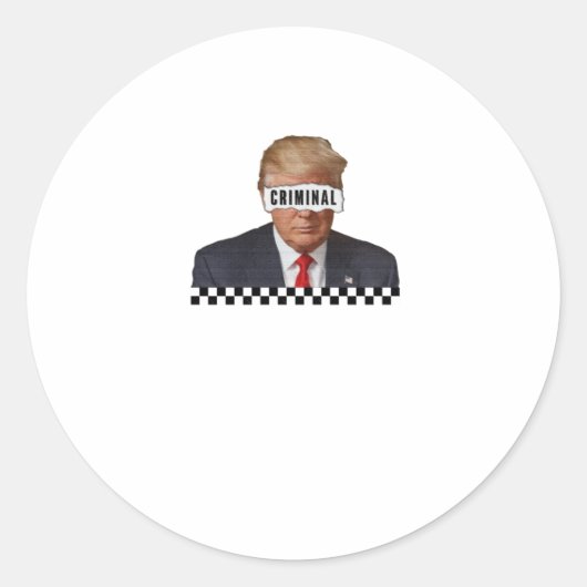 Donald Trump - misdadiger Ronde Sticker (Voorkant)