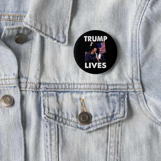 Donald Trump Mok neergeschoten - Nooit overgeven Ronde Button 5,7 Cm (In situ)