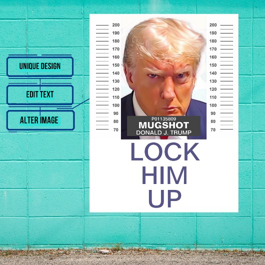 Donald Trump Mok schoot hem op slot kleur Poster