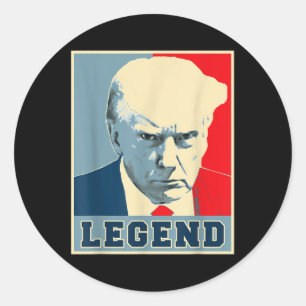Donald Trump Mok Shot 2024 President Legend Never Ronde Sticker