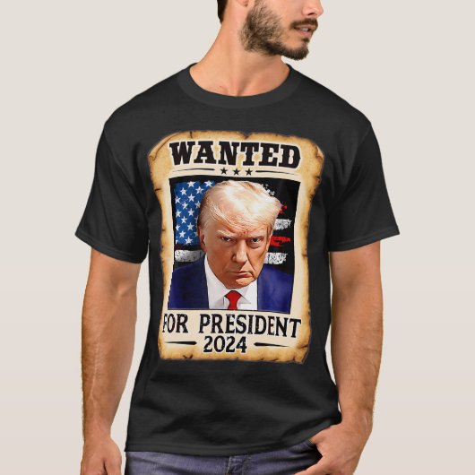Donald Trump Mok Shot gezocht T-shirt (Voorkant)