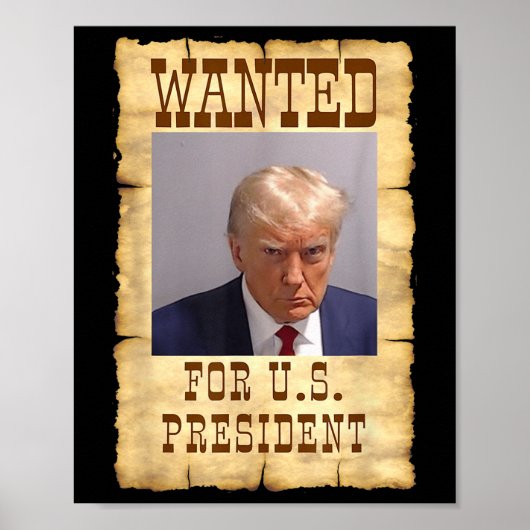 Donald Trump Mok Shot gezocht voor de VS. Presiden Poster (Voorkant)