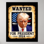 Donald Trump Mok Shot gezocht voor de VS. Presiden Poster (Voorkant)