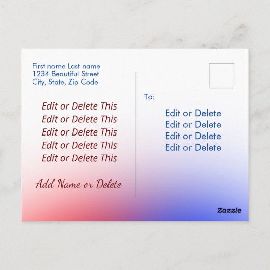 Donald Trump Mok Shot Meme Custom Tekst Rood & Bla Briefkaart (Achterkant)