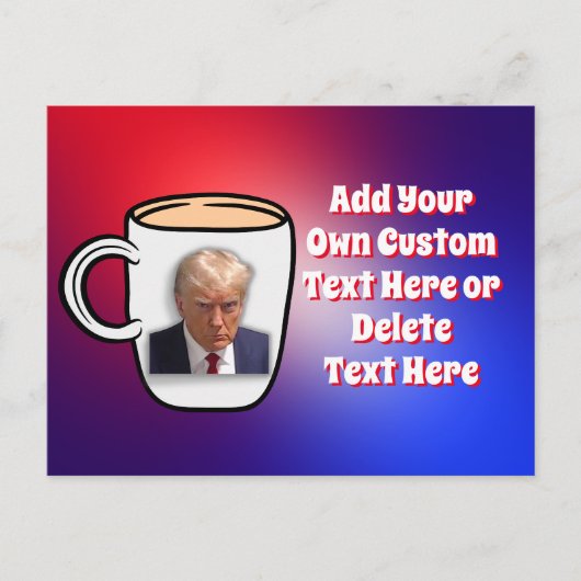 Donald Trump Mok Shot Meme Custom Tekst Rood & Bla Briefkaart (Voorkant)