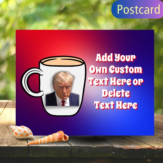 Donald Trump Mok Shot Meme Custom Tekst Rood & Bla Briefkaart