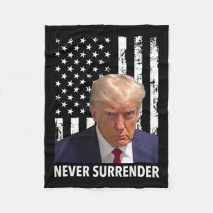 Donald Trump Mok Shot - Never Surrender American F Fleece Deken