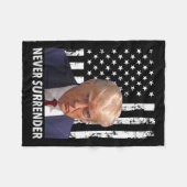 Donald Trump Mok Shot - Never Surrender American F Fleece Deken (Voorkant (Horizontaal))