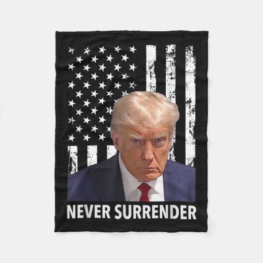 Donald Trump Mok Shot - Never Surrender American F Fleece Deken (Voorkant)