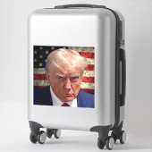 Donald Trump Mok Shot Sticker met American Flag (Koffer)
