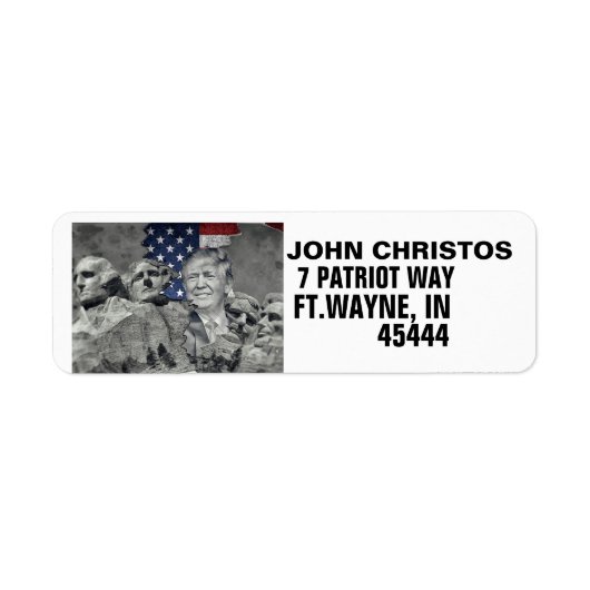 DONALD TRUMP MOUNT RUSHMORE Return Address Label (Voorkant)