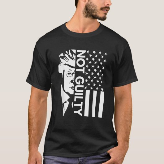 Donald Trump Mugshot 2024 Niet Schuldig Supporter  T-shirt (Voorkant)