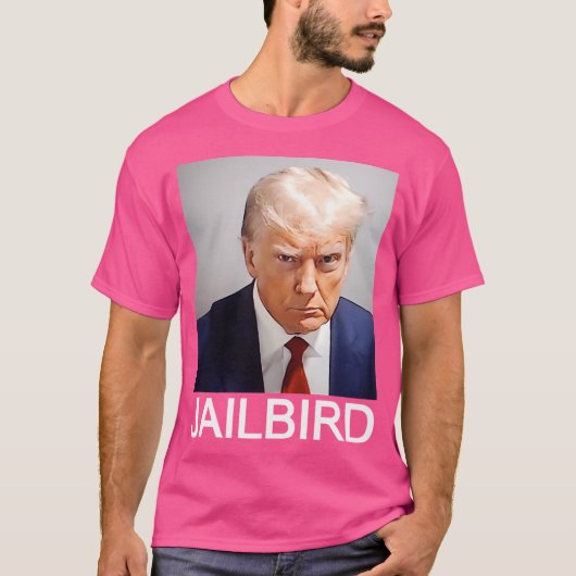 Donald Trump Mugshot Jailbird T-shirt (Voorkant)