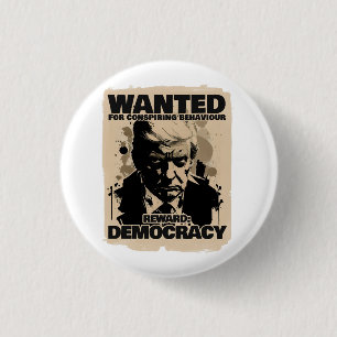 Donald Trump Mugshot wilde Poster - Georgia Count Ronde Button 3,2 Cm