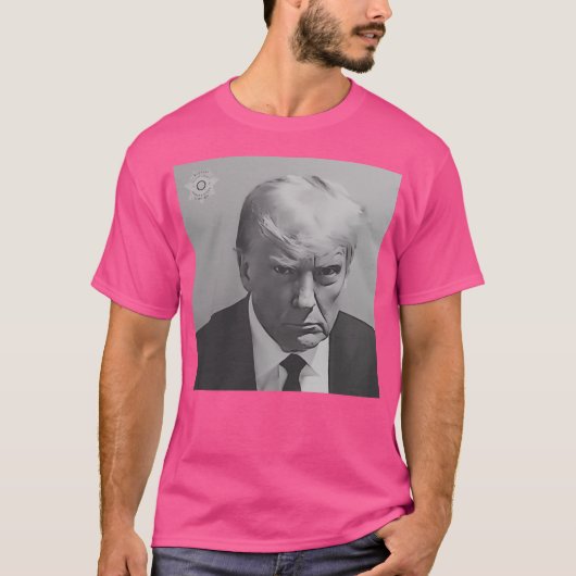 Donald Trump Mugshot - Zwart Wit T-shirt (Voorkant)
