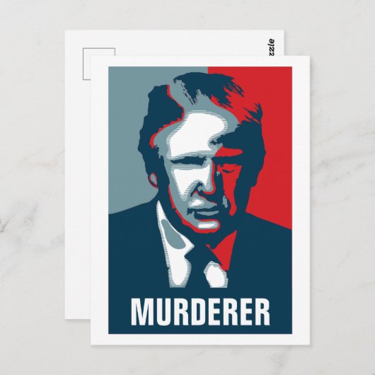 Donald Trump MURDERER Briefkaart (Voorkant / Achterkant)