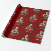 Donald Trump naar huis met kerst Cadeaupapier (Uitgerold)