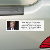 "Donald Trump Narcissist" Anti-Donald Trump Bumpersticker (Op auto)