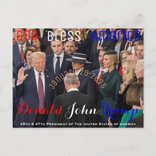 Donald Trump neemt zijn eed op 20 januari Briefkaart (Voorkant)