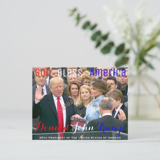 Donald Trump neemt zijn eed op 20 januari Briefkaart (Staand voorkant)