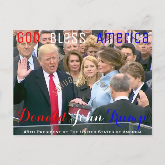 Donald Trump neemt zijn eed op 20 januari Briefkaart (Voorkant)