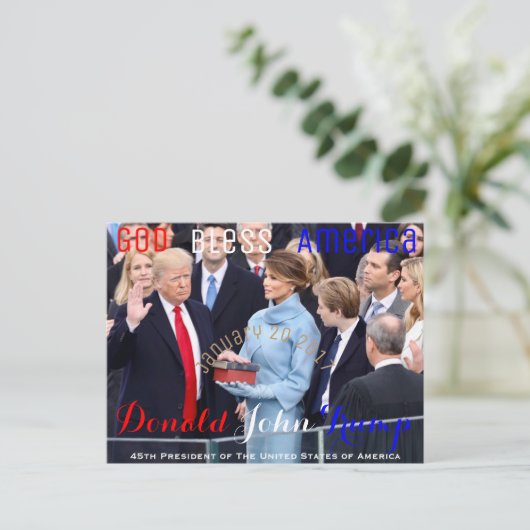 Donald Trump neemt zijn eed op 20 januari Briefkaart (Staand voorkant)