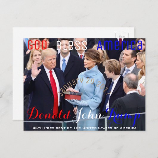 Donald Trump neemt zijn eed op 20 januari Briefkaart (Voorkant / Achterkant)