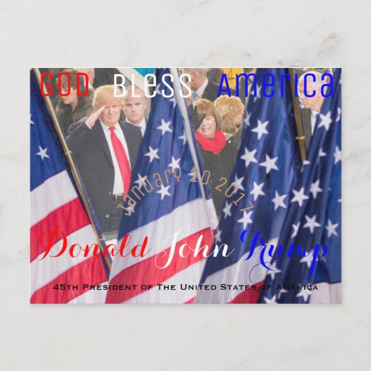 Donald Trump neemt zijn eed op 20 januari Briefkaart (Voorkant)