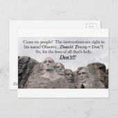 Donald Trump = Niet doen Briefkaart (Voorkant / Achterkant)