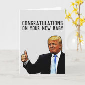 DONALD TRUMP NIEUWE BABY FELICITATIEKAART KAART (Gele Bloem)