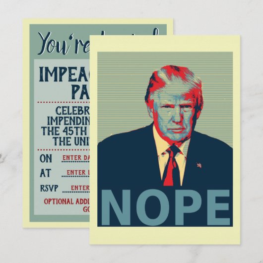 Donald Trump Nope Impeachment Party Kaart (Voorkant / Achterkant)