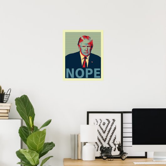 Donald Trump Nope Impeachment Party Poster (Thuiskantoor)
