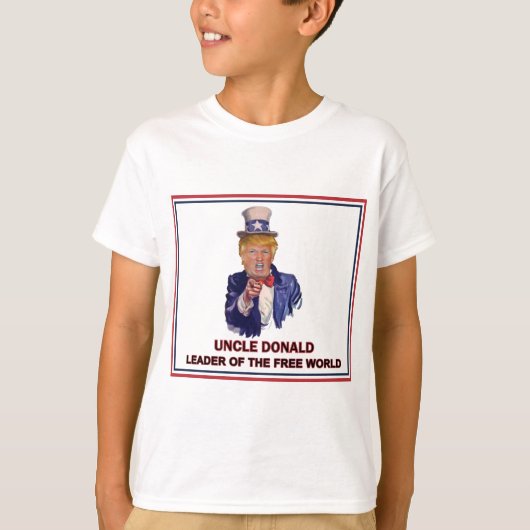 Donald Trump/oom Sam Leader van de vrije wereld! T-shirt (Voorkant)