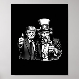 Donald Trump Oom Sam Selfie Duimen Omhoog Grappige Poster