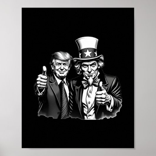 Donald Trump Oom Sam Selfie Duimen Omhoog Grappige Poster (Voorkant)